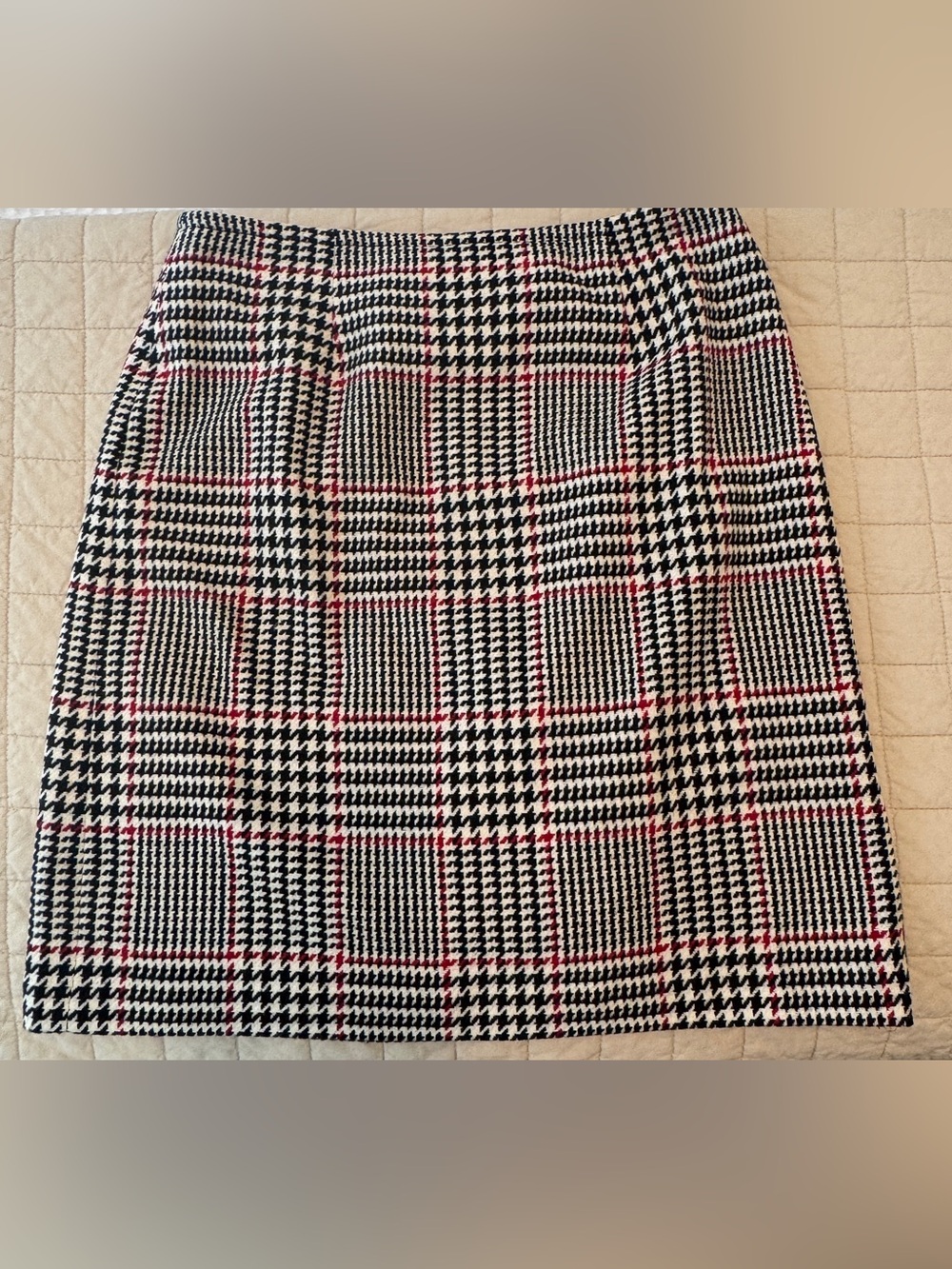 Style & Co. Black, White & Red Plaid Wrap Pencil Skirt